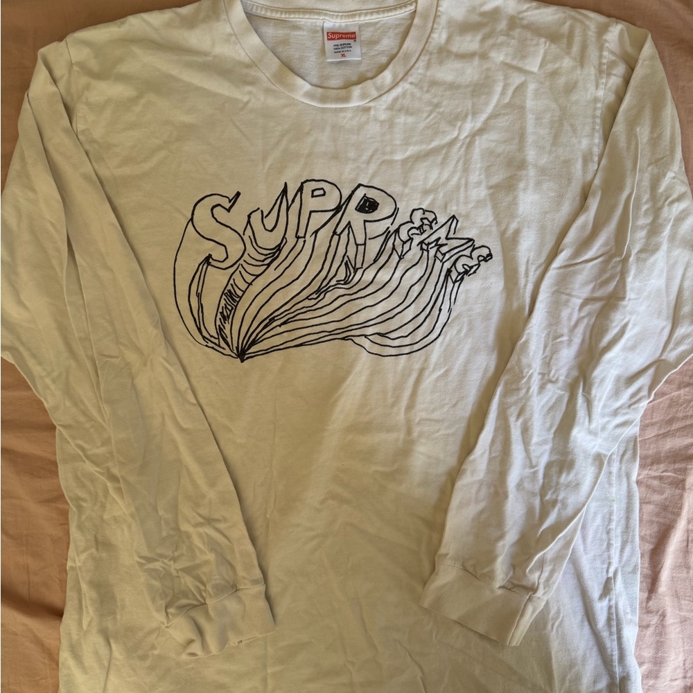 Supreme Off-White Graphic Long Sleeve Tee